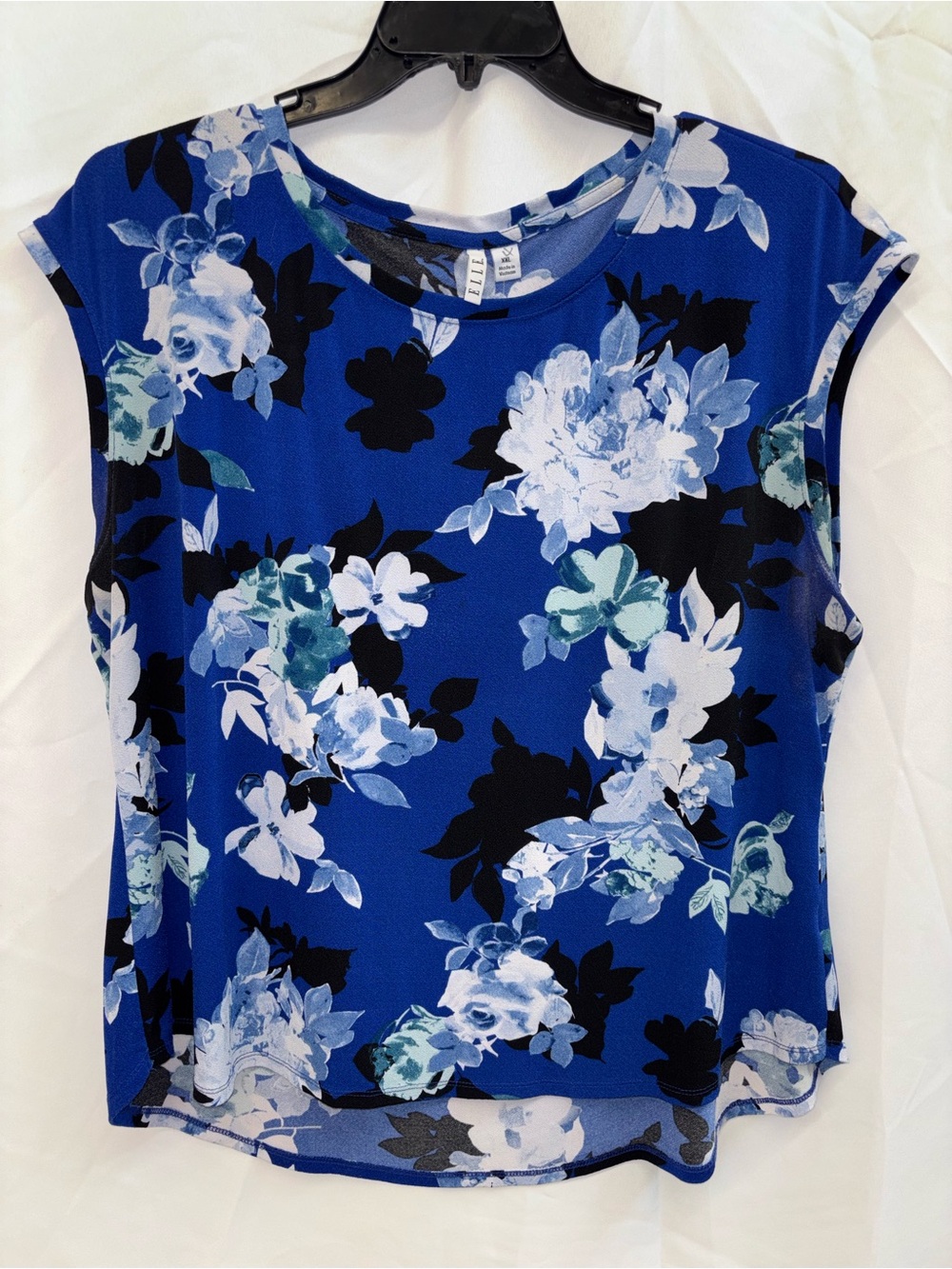 Elle Royal Blue Floral Cap-Sleeve Tank